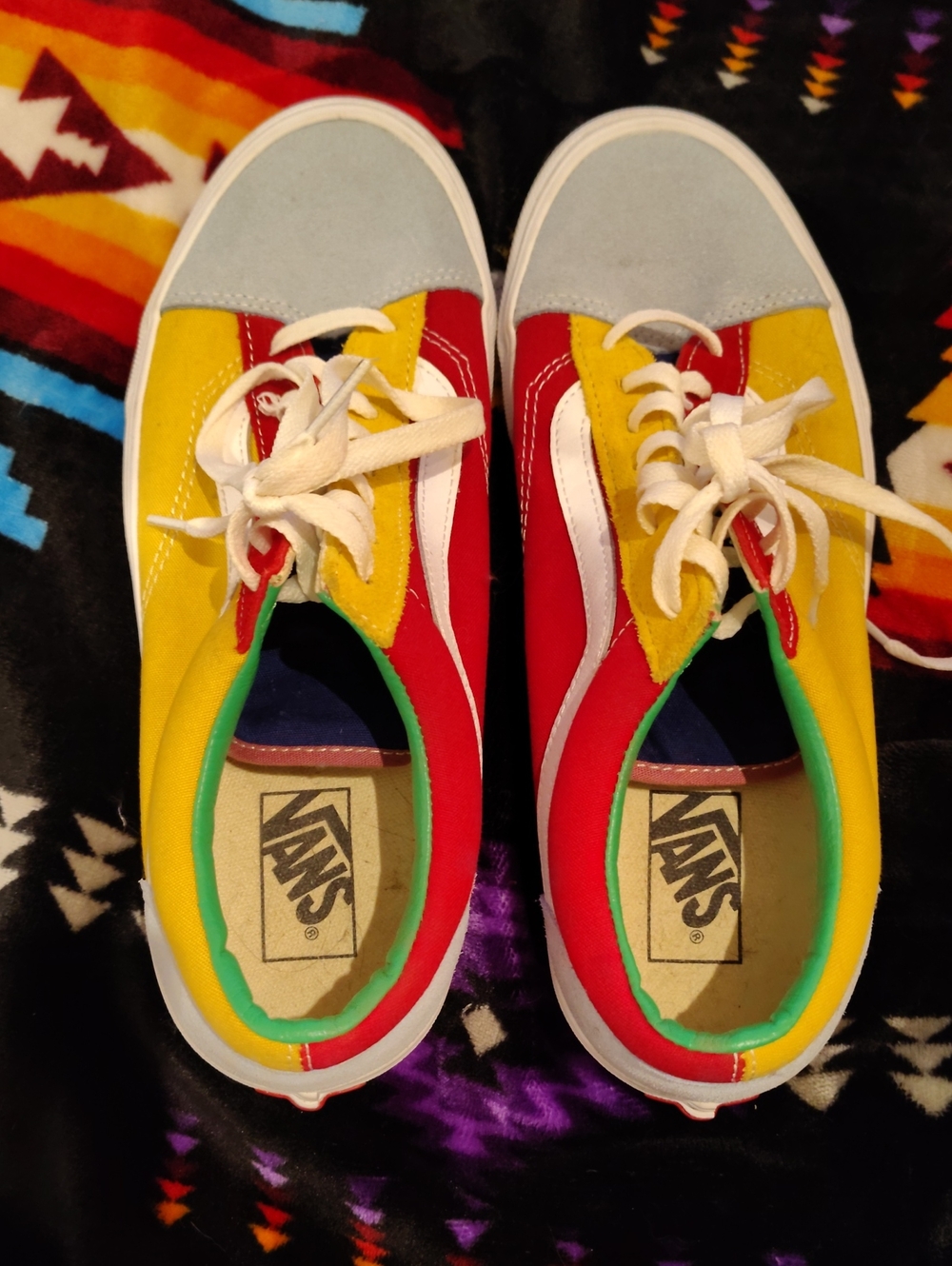 Vans Man Colorblock Low-Top Sneakers - Red/Yellow/Gray/Green/Blue